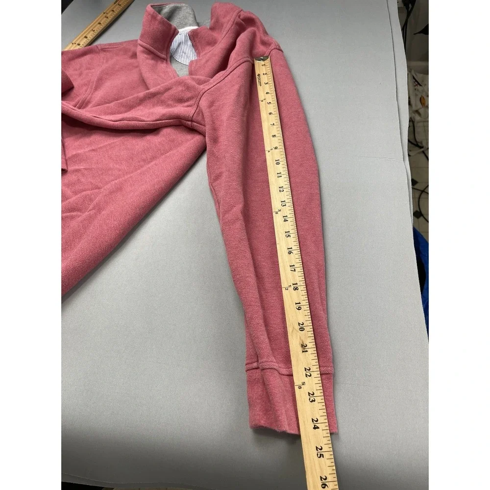 Brooks Brothers Mens Pullover Large Pink 1/4 Zip Long Sleeve Preppy Golf Coastal